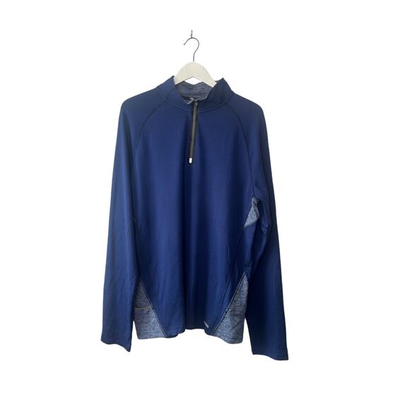 Tek Gear DRYTEK  Blue 1/4 Pullover Long Sleeve Shirt Men's Large New - Picture 1 of 8